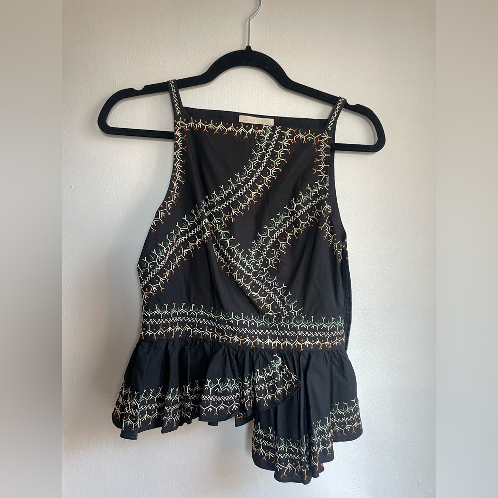 Ulla Johnson Embroidered Peplum Top